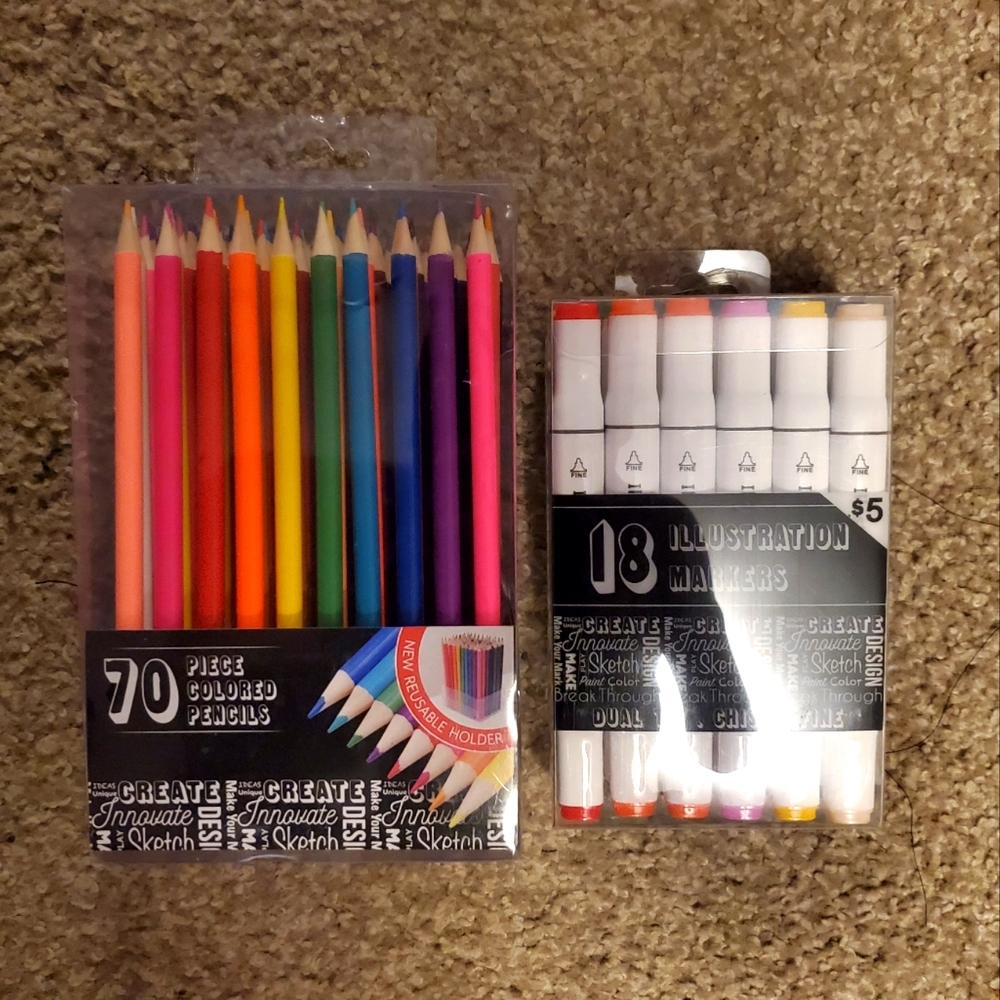Colored Pencils & Illustrator Marker Set